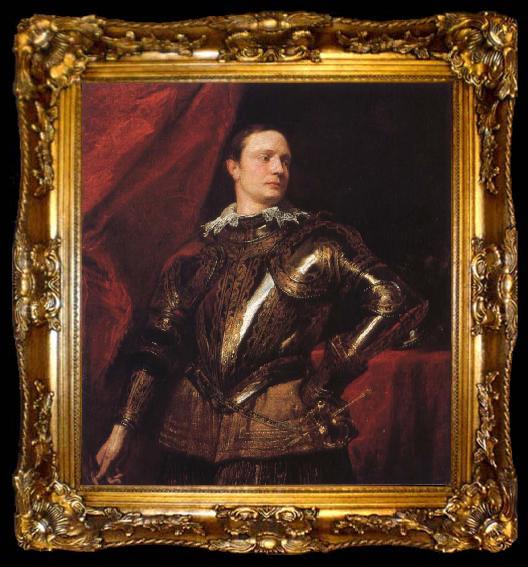 framed  Anthony Van Dyck Portrait of a young general, ta009-2